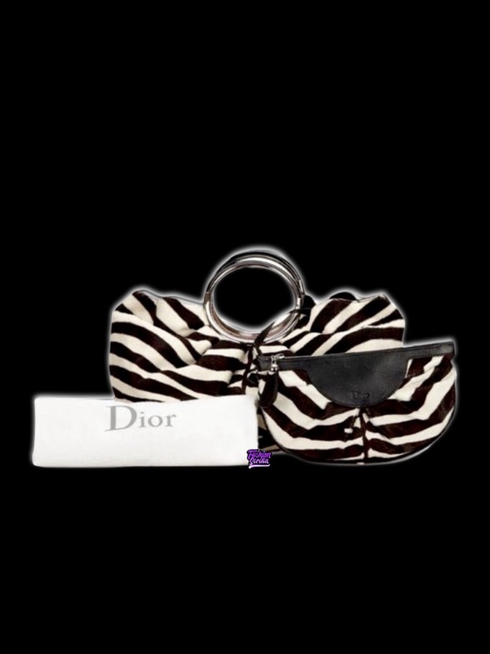 Dior Handbags - Christian Dior Soft Babe Calf Hair Zebra Animal Vintage JazzClub Collection Bag